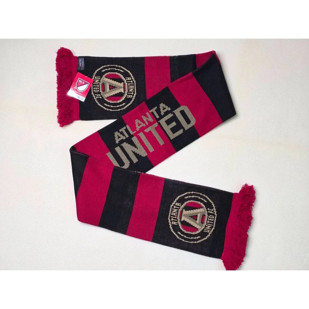 MSL Atlanta United FC Scarf Knit Supporters Red Black Soccer‎ MLS Licensed New